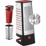 Chenquansarl - rpe carre avec bac rcuprateur, 29, 5 x 11 x 11 cm, 4 surfaces de rpe, acier inoxydable, ...
