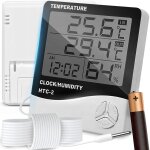 Chenquansarl - station météo electronique avec thermomètre et hygromètre, ecran lcd, fonctions horloge, ... Chenquansarl - station météo electronique avec thermomètre et hygromètre, ecran lcd, fonctions horloge, ...