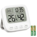 Chenquansarl - thermomtre intrieur digital, moniteur humidit et temprature avec horloge, c / f et ...
