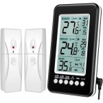 Chenquansarl - thermomtre numrique intrieur et extrieur, 2 capteurs sans fil, alarme de temprature, ...