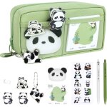 Chenquansarl - trousse a crayons panda, ensemble de papeterie kawaii trousse scolaire avec poigne, grande ...