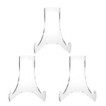 Chevalets de presentation robustes et stables pour 3 supports d'assiettes transparents, parfaits pour ...