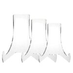 Chevalets de presentation robustes et stables pour 3 supports d'assiettes transparents, parfaits pour ...