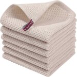 Chiffons de nettoyage absorbants pour la cuisine, lot de 6 torchons(34 * 34cm abricot)