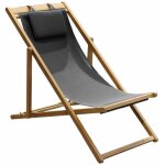 Chilienne newton en teck fsc / tpep - 40 x 94 x 59 cm - noir Chilienne newton en teck fsc / tpep - 40 x 94 x 59 cm - noir