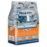 Ciment tous travaux bostik - blanc - sac 2, 5 kg