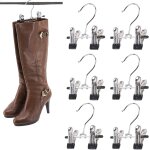 Cintres a bottes a double pince r�glable, gain de place, clips de suspension pour bottes, chaussettes ...