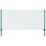 Cl?ture en grillage mtallique avec poteaux acier 25x0, 5 m vert