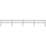 Cl�ture de jardin avec dessus en lance acier 6, 8 x 0, 6 m noir