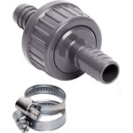 Clapet anti - retour 17mm / set avec 2 colliers de serrage / eau et air / pour pompes  eau, piscines ...