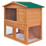 Clapier extérieur pour lapin maison pour petit animal avec système anti - fuite 3 portes bois Clapier extérieur pour lapin maison pour petit animal avec système anti - fuite 3 portes bois