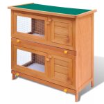Clapier extérieur pour lapin cage à animaux toit en asphalte & plateau amovible 4 portes bois Clapier extérieur pour lapin cage à animaux toit en asphalte & plateau amovible 4 portes bois