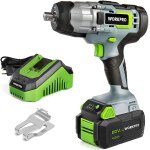 Cle a choc sans fil 20v workpro, boulonneuse a choc electrique (300nm / vitesse variable), avec batterie ...