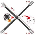 Cl� en croix pour roue avec articulation glissante pour voitures, 1 / 2 x17x19x21 mm