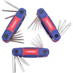 Cle hexagonale en cr - v portative 24 pieces workpro, cle allen de bonne finition avec tete plate, spherique, ...