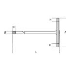 Cl� m�le 6 pans en t 8 mm s�rie 951 beta 009510580