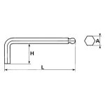 Cle male 6 pans a tete spherique 1, 5 mm sam - 67 - a - 1, 5