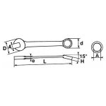 Cle mixte a cliquet 12 mm sam - 50 - c - 12