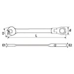 Cle mixte a cliquet articulee de 15 sam - 50 - ct15