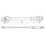 Cl�s mixtes � cliquet - cl�s courtes � t�te articul�e - t 50 - ct8z sam outillage
