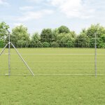 Cl�ture de champ vidaxl 1, 2x50 m en acier galvanis�, poteaux de cl�ture vidaxl 13 pcs Ø32 mm 170 cm ...