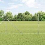 Cl�ture de champ vidaxl 1. 5x25 m acier galvanis�, poteaux de cl�ture vidaxl avec pointes 13 pcs Ø32 ...