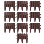 Clture courte dcale en pp, 10 pices, facile  installer, bordure courte marron pour balcon, parterre ...