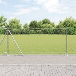 Cl�ture hexagonale vidaxl 0. 8x50 m acier galvanis�, poteaux de cl�ture vidaxl avec plaques de base 13 ...