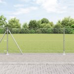 Cl�ture hexagonale vidaxl 1x10 m en acier galvanis�, poteaux de cl�ture vidaxl avec plaques de base 7 ...