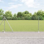 Cl�ture hexagonale vidaxl 1x10 m acier galvanis�, poteaux de cl�ture vidaxl avec plaques de base 7 pcs ...