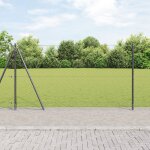 Cl�ture hexagonale vidaxl gris 1. 2x100 m acier, poteaux de cl�ture vidaxl avec plaques de base 13 pcs ...