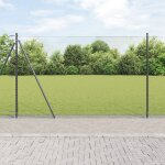 Cl�ture hexagonale vidaxl gris 1. 5x50 m en acier, poteaux de cl�ture vidaxl avec plaques de base 13 ...