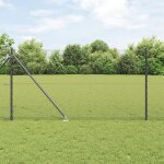 Cl�ture hexagonale vidaxl gris 1x10 m acier, poteaux de cl�ture vidaxl avec piquet 7 pcs Ø32 mm 120 ...