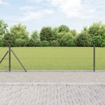 Cl�ture hexagonale vidaxl grise 0. 6x50 m en acier, poteaux de cl�ture vidaxl avec plaques de base 13 ...
