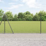 Cl�ture hexagonale vidaxl grise 1, 2x10 m acier, pieux de cl�ture vidaxl avec plaques de base 7 pcs Ø32mm ...