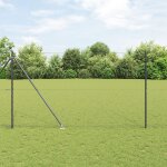 Cl�ture hexagonale vidaxl grise 1, 6 x 10 m acier, pieux de cl�ture vidaxl avec pique 7 pcs Ø32 mm 180 ...