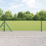 Cl�ture hexagonale vidaxl verte 0, 6x25 m acier, poteaux de cl�ture vidaxl avec plaques de base 13 pcs ...