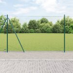 Cl�ture hexagonale vidaxl verte 1, 6x100 m acier, poteaux de cl�ture vidaxl avec plaques de base 13 pcs ...