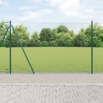 Cl�ture hexagonale vidaxl verte 1, 6x50 m en acier, poteaux de cl�ture vidaxl avec plaques de base 13 ...