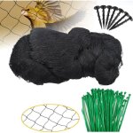 Cl�ture de jardin 4 m x 10 m, filet de protection anti - oiseaux avec 10 attaches de c�ble et 50 piquets ...