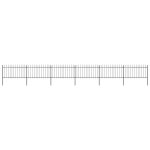Clture de jardin avec dessus en lance acier 10, 2 x 1 m noir
