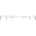 Clture de jardin avec dessus en lance acier 10, 2x0, 8 m noir