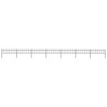 Clture de jardin avec dessus en lance acier 11, 9 x 0, 6 m noir