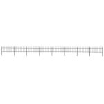 Clture de jardin avec dessus en lance acier 13, 6 x 0, 8 m noir