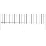 Clture de jardin avec dessus en lance acier 3, 4x0, 8 m noir