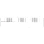 Cl�ture de jardin avec dessus en lance acier 5, 1 x 0, 6 m noir