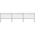 Clture de jardin avec dessus en lance acier 5, 1 x 1 m noir