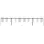 Clture de jardin avec dessus en lance acier 6, 8x0, 8 m noir