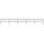 Clture de jardin avec dessus en lance acier 8, 5x0, 8 m noir
