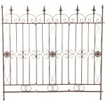 Cl�ture de jardin en fer forg� marron vieilli 124 cm barri�re d�corative m�tal pour ext�rieur 10 0007885 ...